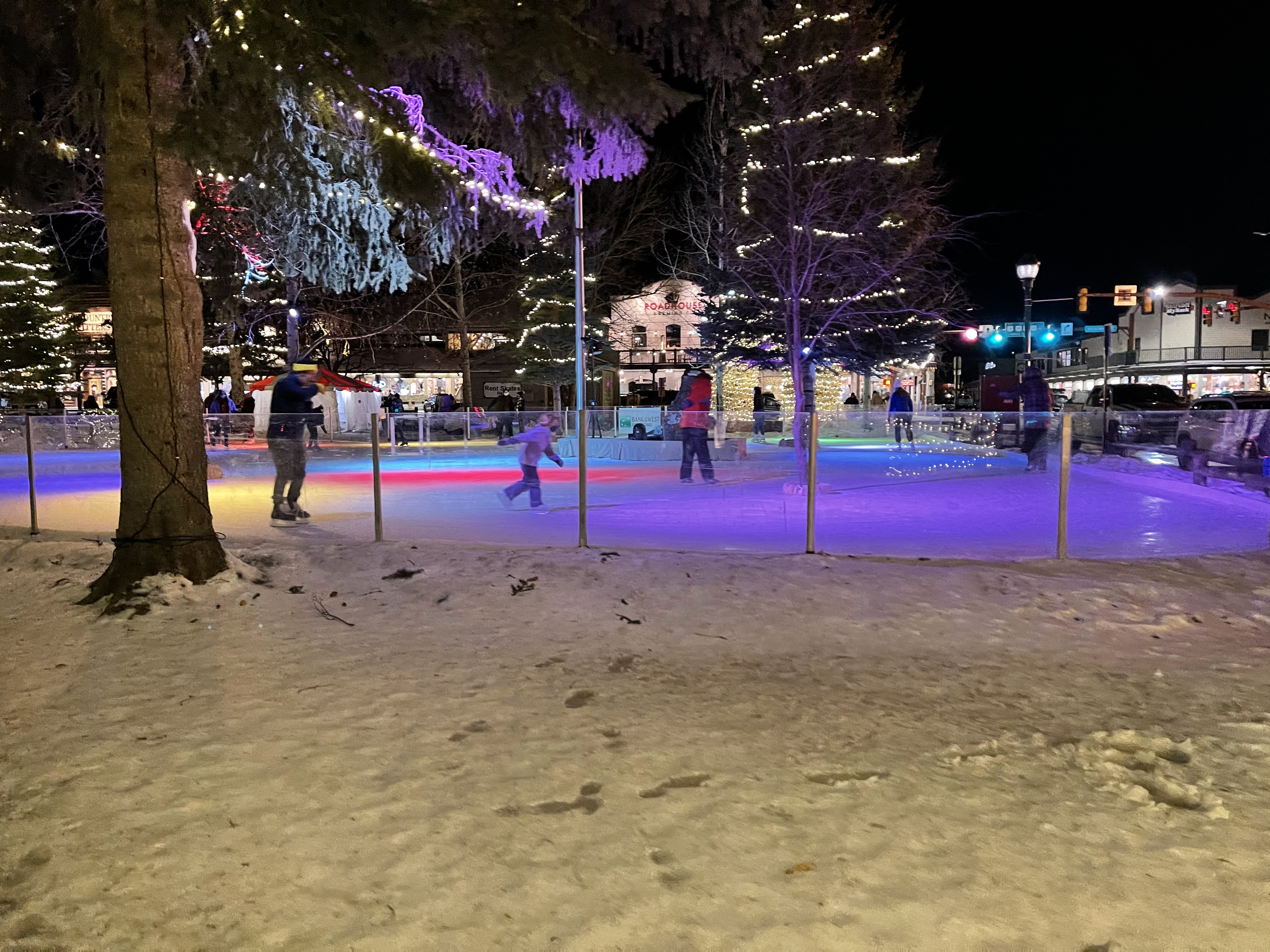Winter ice skating in Jackson Hole.
