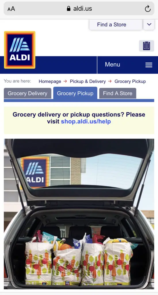 Aldi Grocery Pickup