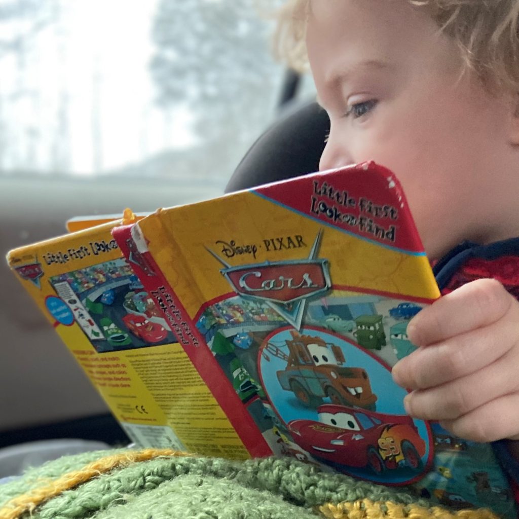 Simple books for road trips with kids.