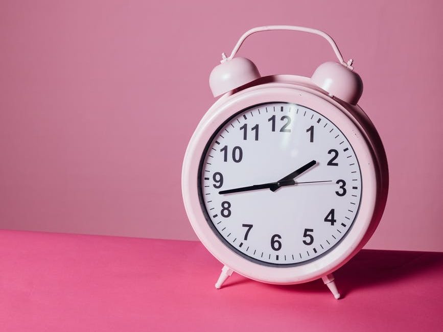 pink alarm clock