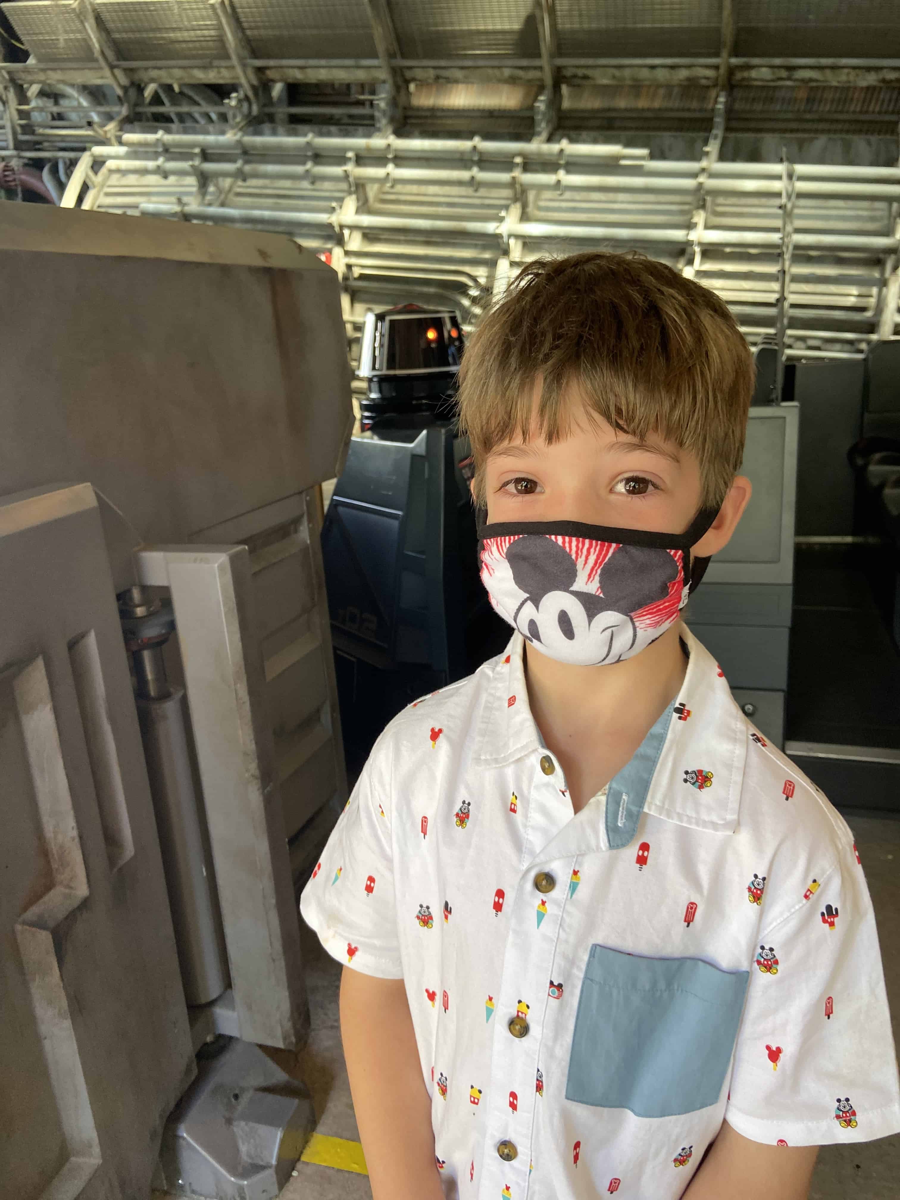 Boy in line at Disney World