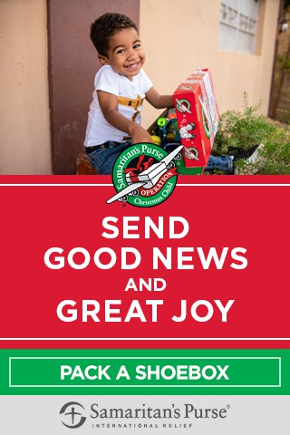 Practice gratitude with your kids by packing a shoebox for Operation Christmas Child. 