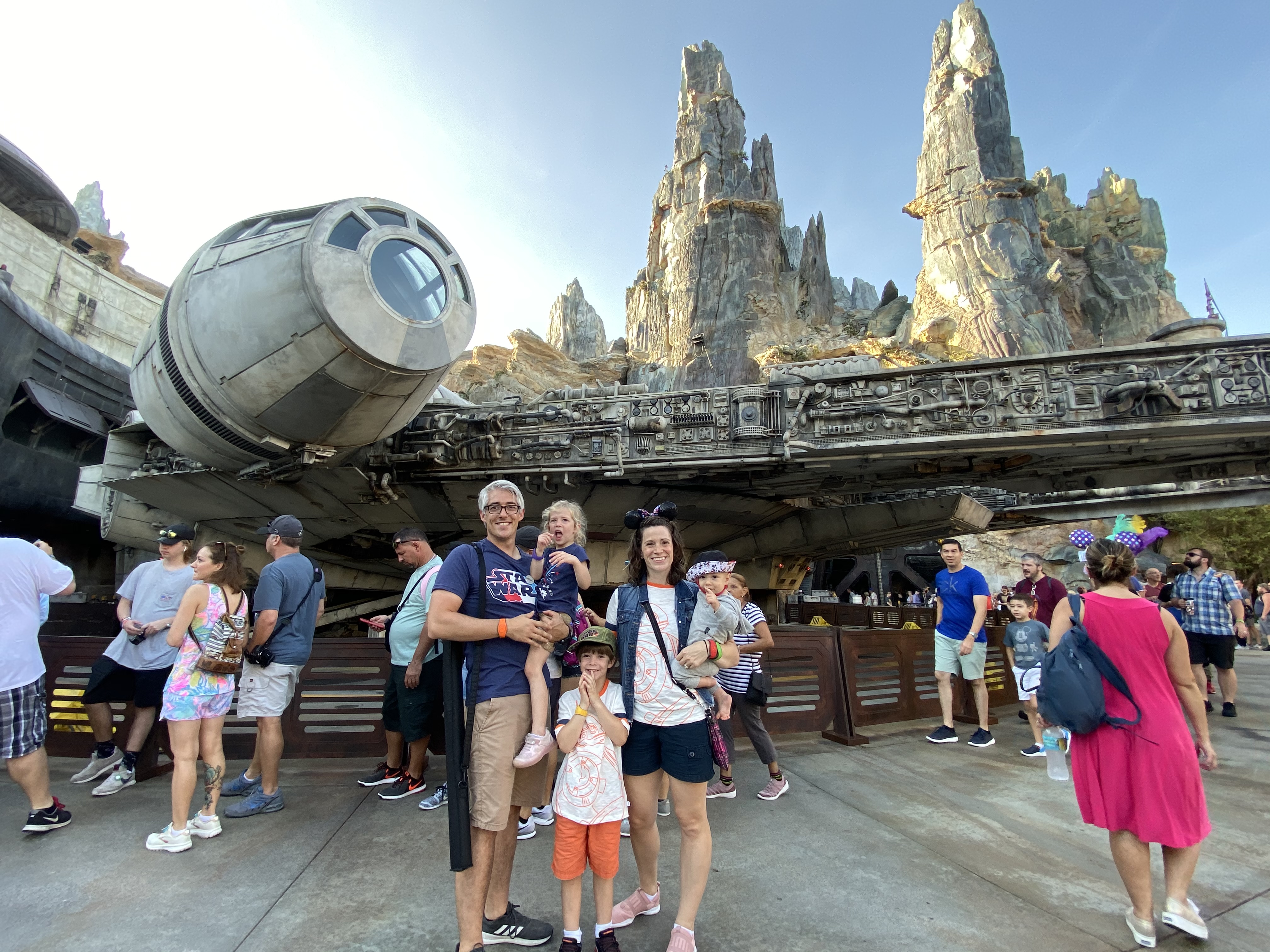 Family Pic in front of teh Millenium Falcon