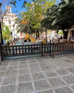 Playground at Plaza de Gracia in Granada, Spain