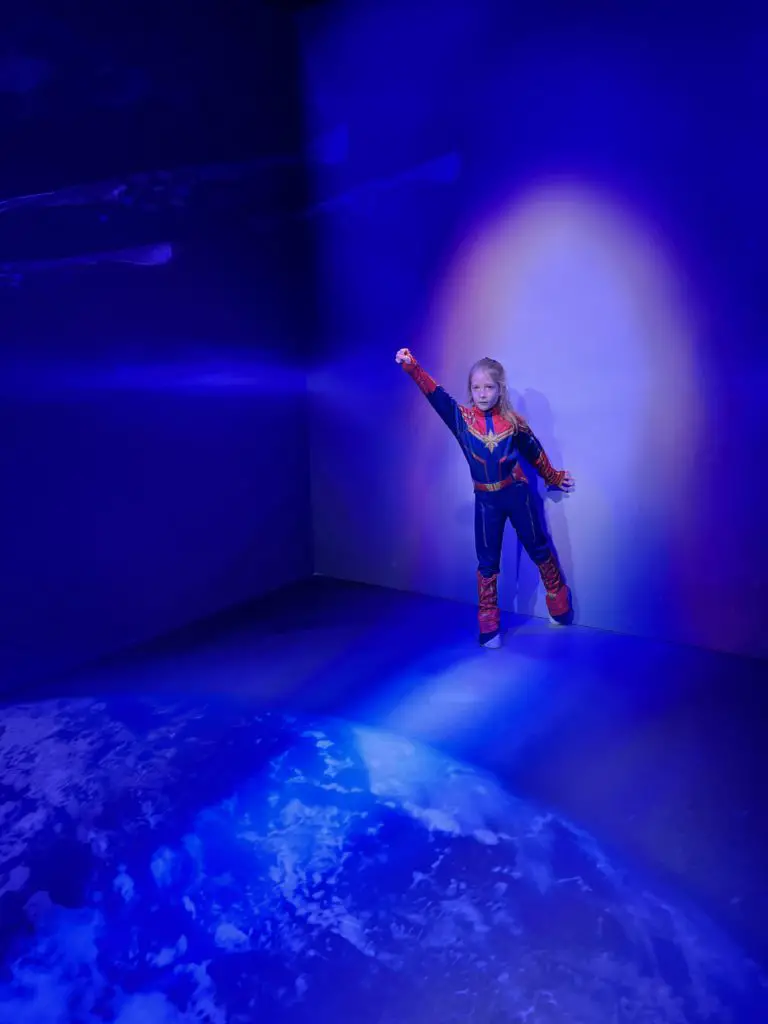 Protect the universe as Captain Marvel at Hotel New York's Super Hero Station.