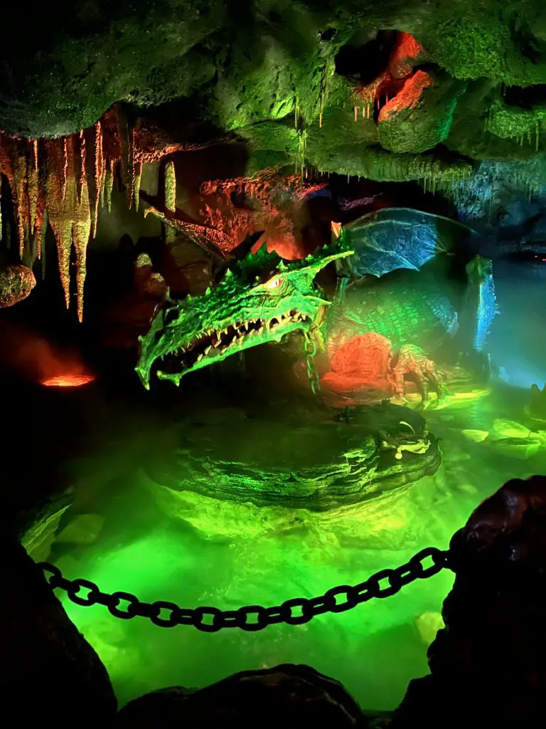 Dragon under the castle at Disneyland Paris
