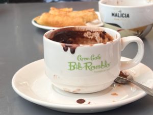 Chocolate and Churros at Gran Cafe Bib Rambla