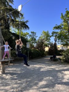 Zipline at Parque Garcia Lorca in Granada, Spain