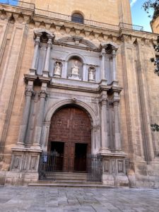 Entrance to the Cathedral of Granada in Granada, Spain