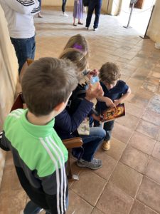 Miriam shows our children how the Alhambra is still used in modern books and movies