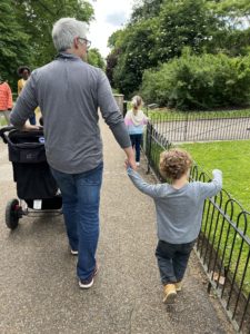 Walking in Hyde Park as a family