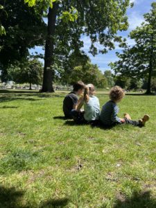 Playing and eating ice cream in Hyde Park