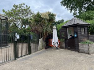 Gated and guarded entrance to Princess Diana Memorial Playground