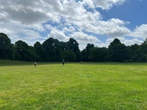 Playing soccer in Hyde Park