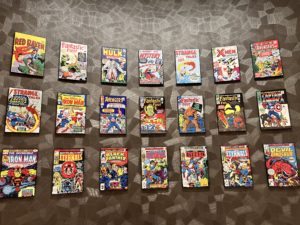 Vintage comic book covers at Hotel New York