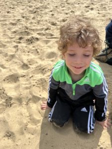 Playing in the sand at Princess Diana Memorial Playground