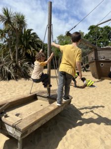 Playing at Princess Diana Memorial Playground