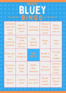 Parents Bluey Bingo