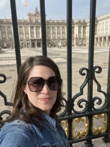 standing outside of Madrid's royal palace