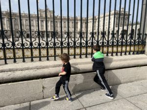 Children Playing in front of Madrid's Royal Palace