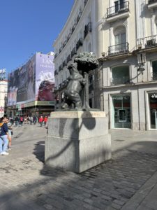 statute of bear and strawberry tree in plaza del sol madrid, Spain