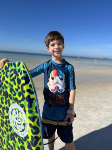 Boy with boogie board
