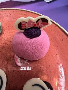 Minnie Mouse mousse cake at Agrabah Cafe