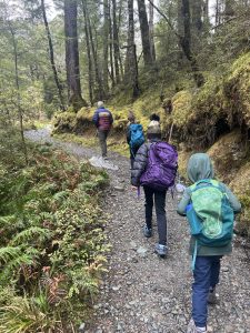 Kids hiking the Routeburn near Glenorchy New Zealand