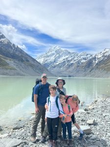 Family at Mueller Glacier
